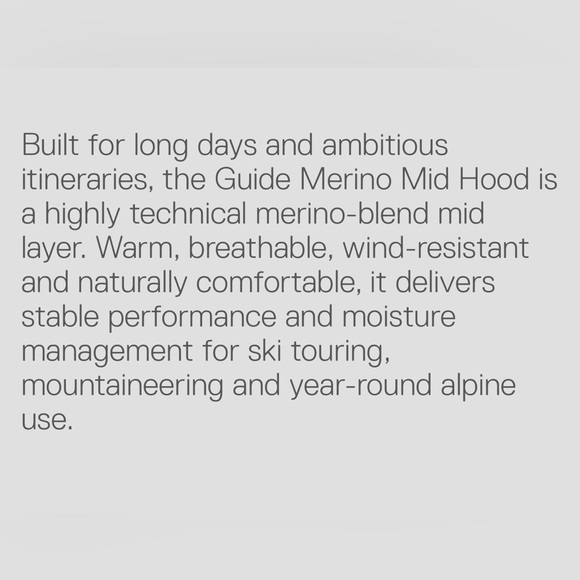 Stellar Guide Merino Mid Hood Hoodie Gray , Large - Picture 4 of 13